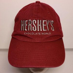Hershey's Chocolate World Red Strapback Baseball Style One Size Hat Cap